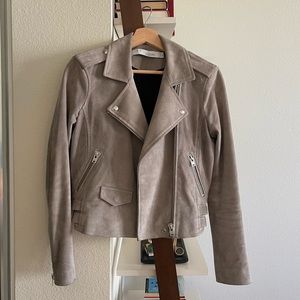 IRO Paris grey suede moto jacket size FR 38 / US 6 ** fits small to size
